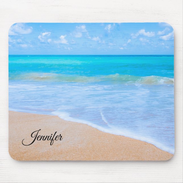 Amazing Beach Tropical Scene Photo Custom Mouse Pad (Front)