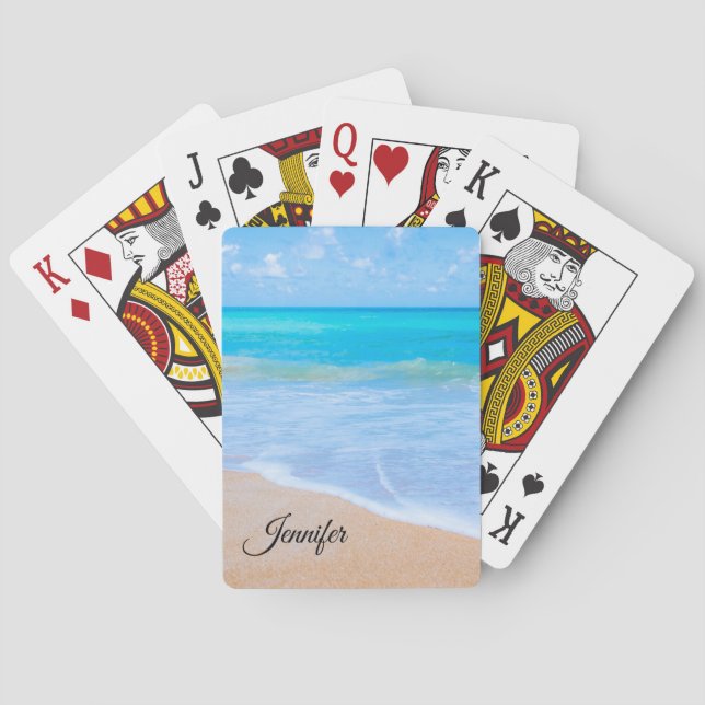 Amazing Beach Tropical Scene Photo Custom Playing Cards (Back)
