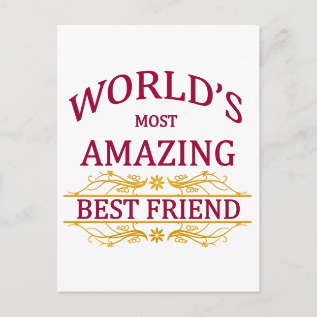 Amazing Best Friend Postcard (Front)