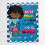 Amazing Black Girl Jigsaw Puzzle<br><div class="desc">You're a bold,  bright,  amazing girl! Personalized Puzzle! Check out more of my personalized gifts!</div>
