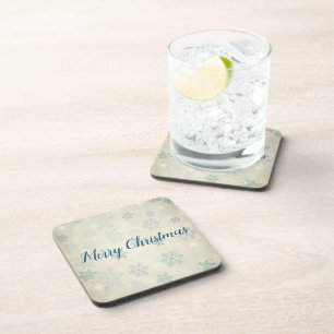 Amazing Blue Christmas Snowflake Coaster