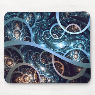 Amazing Blue Fractal Art Mouse Pad