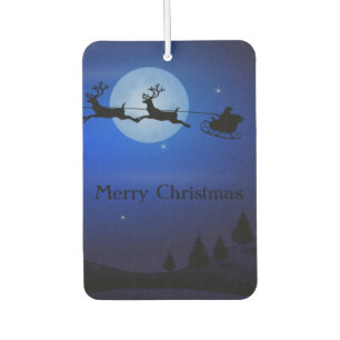Amazing Blue Night Santa and Reindeer Air Freshener