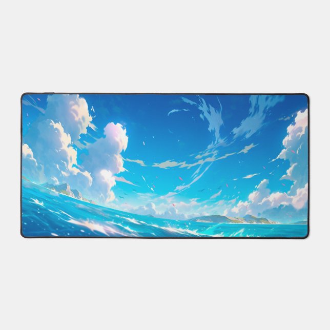 Amazing Blue Sky and Sea Desk Mat (Front)