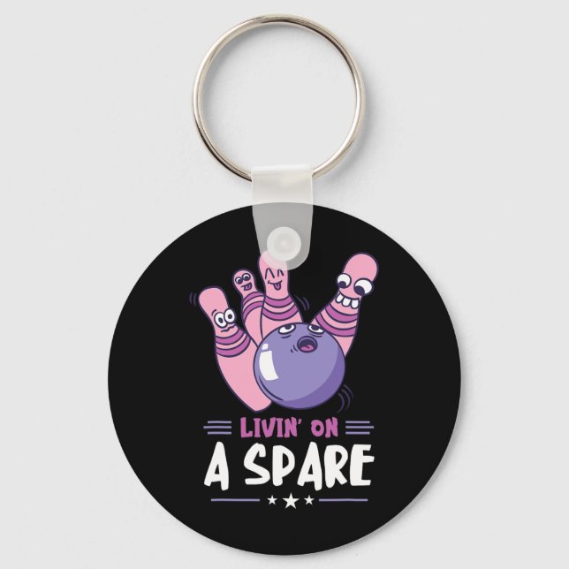 Amazing Bowler Strikes Bowling Sports Funny Bowlin Keychain (Front)