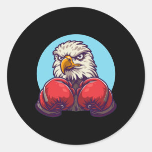 Amazing Boxing Eagle Costume With Cool Gloves  Classic Round Sticker