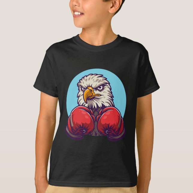 Amazing Boxing Eagle Costume With Cool Gloves  T-Shirt (Front)