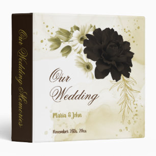 Amazing brown ivory gold flowers photo album binder