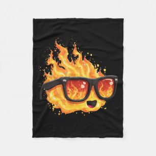 Amazing Burning Glasses Costume for Flames Lovers Fleece Blanket