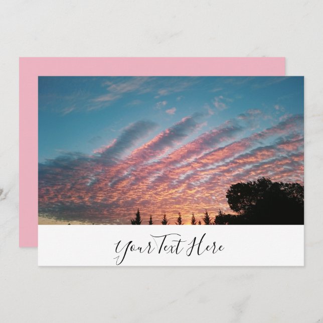 Amazing Clouds Sunset Pink Golden Invitation Card (Front/Back)
