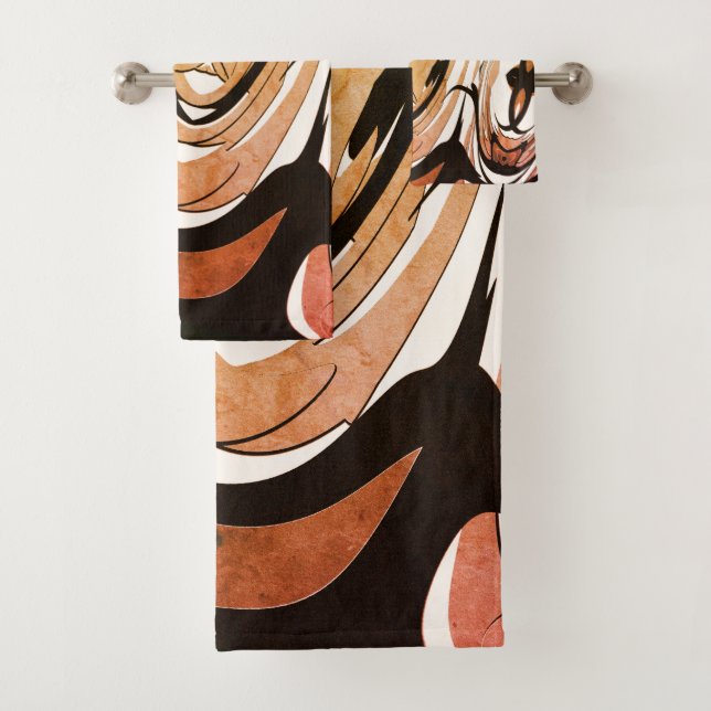 Amazing Colour Combination Modern Art Bath Towel Set (Insitu)