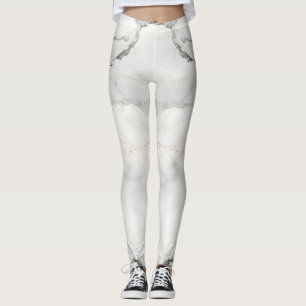 Amazing Colour Print White Marble Leggings