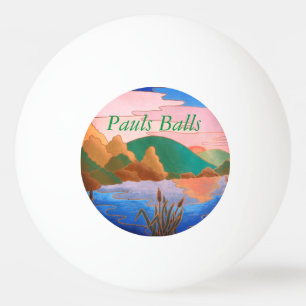 amazing colourful contempory abstract landscape  ping pong ball