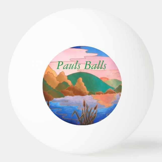 amazing colourful contempory abstract landscape  ping pong ball (Front)