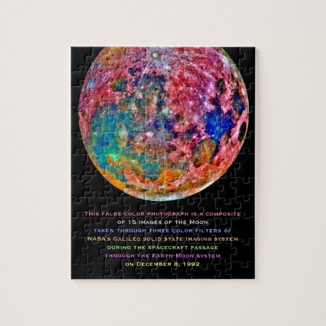 Amazing Colourful Moon Satellite Photo Composite Jigsaw Puzzle (Vertical)