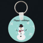 Amazing, Cool, Blue Christmas Snowman  Keychain<br><div class="desc">Perfect,  sweet,  blue christmas snowman</div>