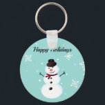 Amazing, Cool, Blue Christmas Snowman  Keychain<br><div class="desc">Perfect,  sweet,  blue christmas snowman</div>