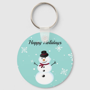 Amazing, Cool, Blue Christmas Snowman  Keychain