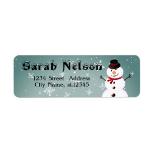 Amazing, Cool, Blue Christmas Snowman Label