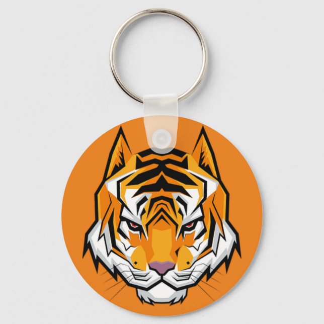Amazing Cool Perfect Orange Tiger Keychain (Front)