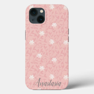 Amazing, Cool, Pink Flowers whit your name iPhone 13 Case