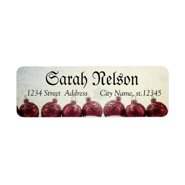 Amazing, Cool, Red Sparkly New Year Balls Label  (Front)