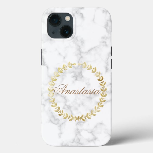 Amazing, Cool, White Marble whit your name  Case-M Case-Mate iPhone Case (Back)