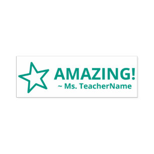 "AMAZING!" + Custom Instructor Name Self-inking Stamp