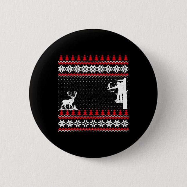 Amazing Cute Funny Duck Hunter Deer Hunting Ugly C 2 Inch Round Button (Front)
