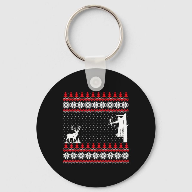 Amazing Cute Funny Duck Hunter Deer Hunting Ugly C Keychain (Front)