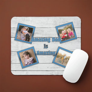 Amazing Dad Is Amazing 4 Photo Collage Mouse Pad