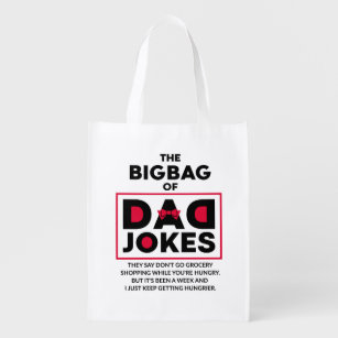 Amazing Dad Jokes Design Text Typography Reusable Grocery Bag