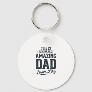 Amazing Dad Vintage Typography Shirt Design_1 Keychain