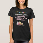 Amazing Daughter 7th Birthday celebration T-Shirt<br><div class="desc">Celebrate your wonderful daughter's 7th birthday milestone with this specially designed shirt! Perfect for the birthday girl who deserves all the love and happiness. This custom kids' outfit is ideal for celebration parties, family gatherings, and making unforgettable memories. Parents, mom, and papa will adore seeing their daughter shine in this...</div>