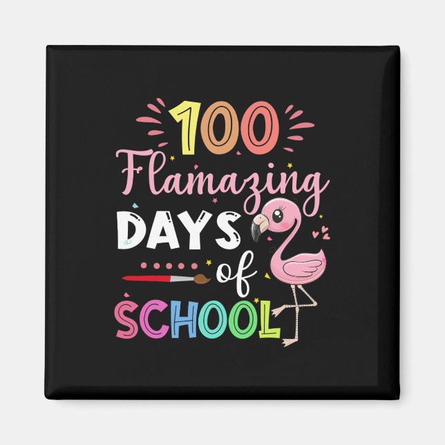 Amazing Days Of School Cute Flamingo Student Teach Magnet (Front)