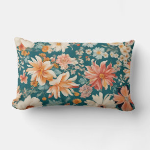 Amazing Delicate Flowers Lumbar Pillow