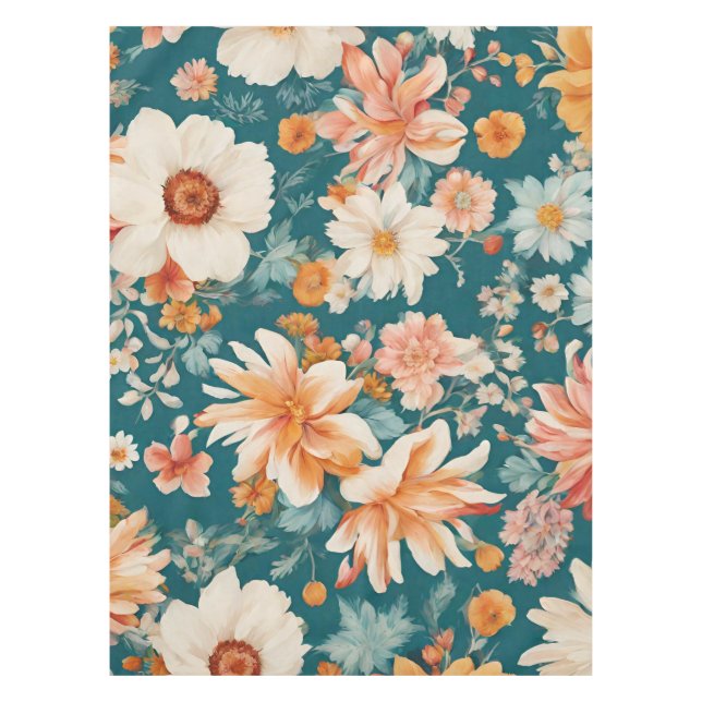 Amazing Delicate Flowers Tablecloth (Front)
