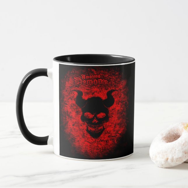 Amazing demon Boy Demon Skull Mug (With Donut)