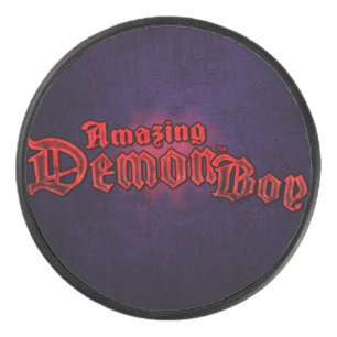 Amazing Demon Boy Logo Hockey Puck