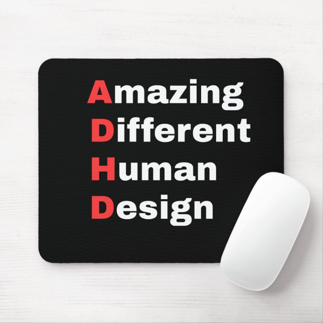 Amazing Different Human Design - ADHD Pride Mouse Pad (With Mouse)
