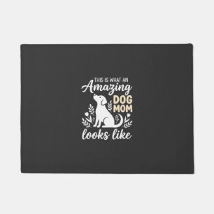 Amazing Dog Mom Floral Dog Lover Doormat