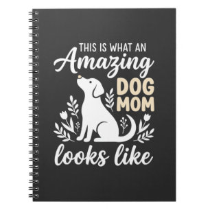 Amazing Dog Mom Floral Dog Lover Notebook