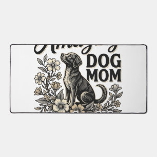 Amazing Dog Mom Vintage Floral Dog Lover Design_1 Desk Mat