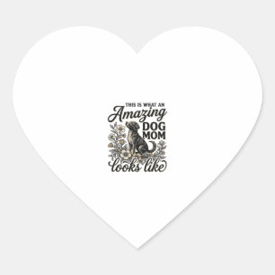 Amazing Dog Mom Vintage Floral Dog Lover Design_1 Heart Sticker