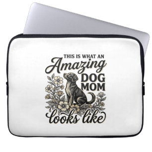 Amazing Dog Mom Vintage Floral Dog Lover Design_1 Laptop Sleeve