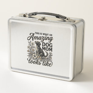 Amazing Dog Mom Vintage Floral Dog Lover Design_1 Metal Lunch Box