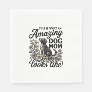 Amazing Dog Mom Vintage Floral Dog Lover Design_1 Napkin