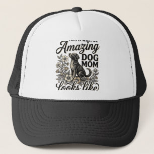 Amazing Dog Mom Vintage Floral Dog Lover Design_1 Trucker Hat