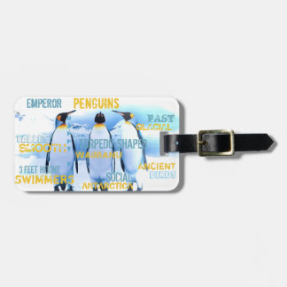 Amazing Emperor Penguins Typography Art Luggage Tag
