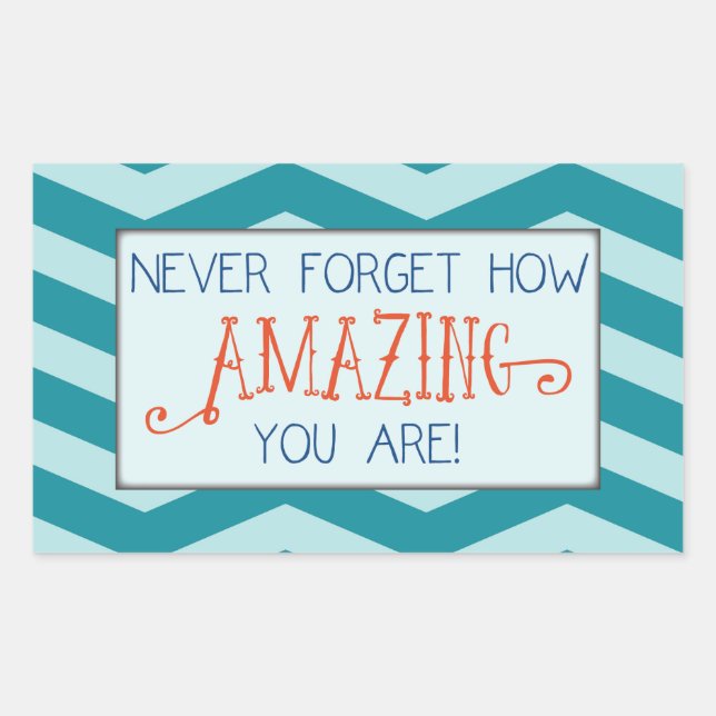 Amazing Encouragement with Teal Chevron Stripe Sticker (Front)